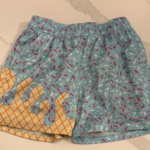 B101 Ice Cream Cone Print Athletic Shorts
